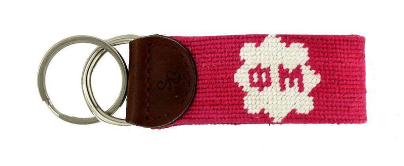 Phi Mu Needlepoint Key Fob in Pink by Smathers & Branson - Country Club Prep