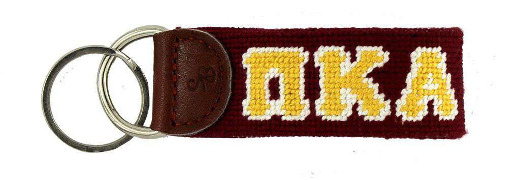 Pi Kappa Alpha Needlepoint Key Fob in Maroon by Smathers & Branson - Country Club Prep