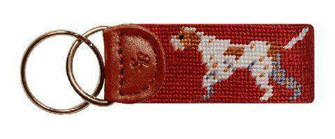 Pointer Needlepoint Key Fob in Red by Smathers & Branson - Country Club Prep