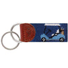 Rainbow Golf Cart Needlepoint Key Fob in Classic Navy by Smathers & Branson - Country Club Prep