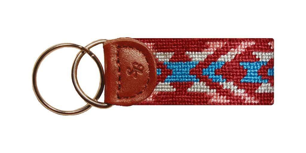 Santa Fe Needlepoint Key Fob in Rust by Smathers & Branson - Country Club Prep