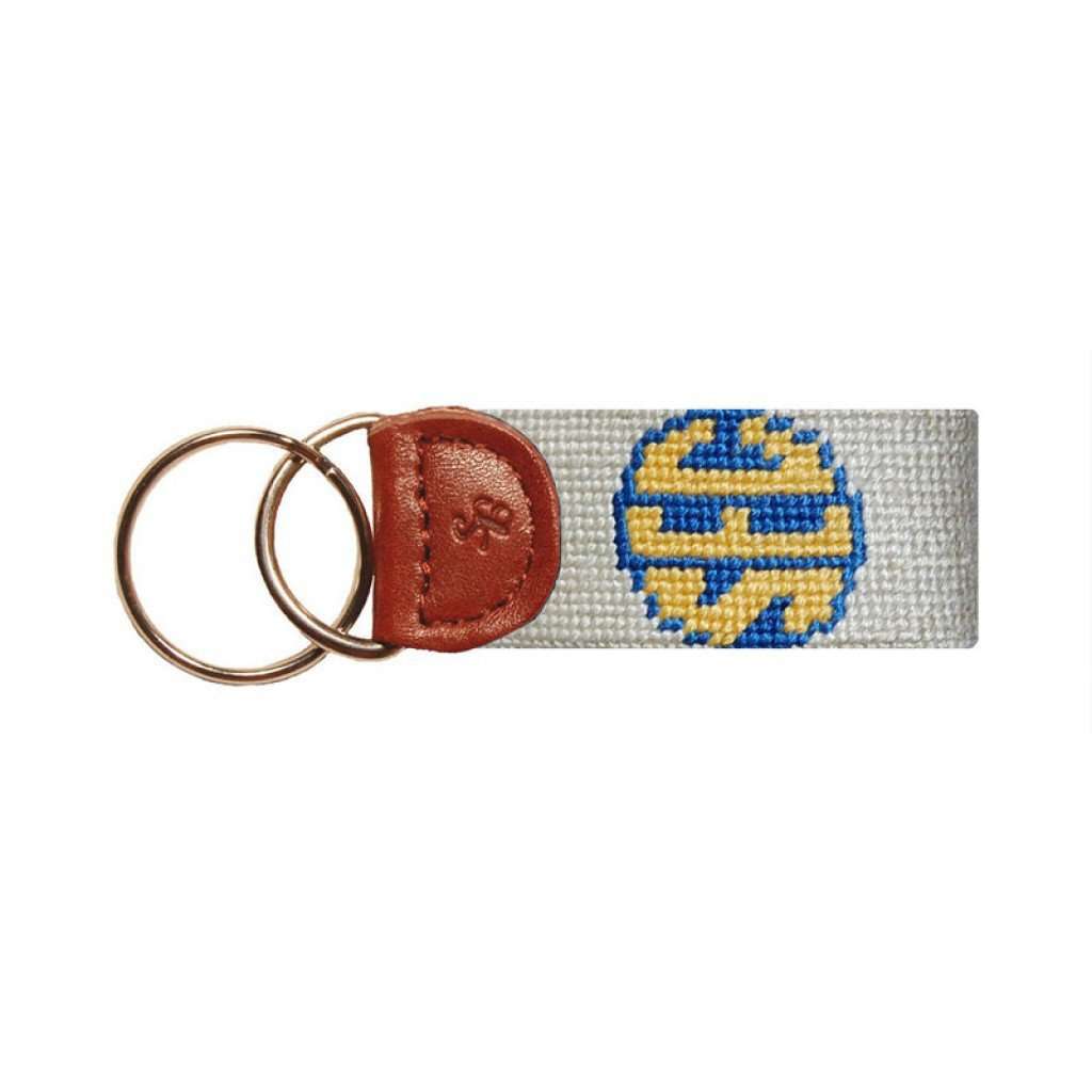 SEC Needlepoint Key Fob in Natural by Smathers & Branson - Country Club Prep