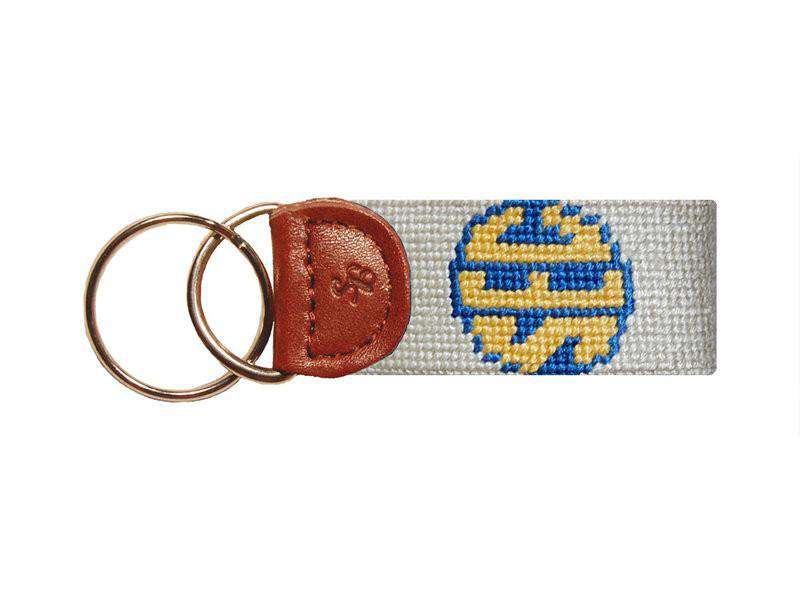 SEC Needlepoint Key Fob in Natural by Smathers & Branson - Country Club Prep