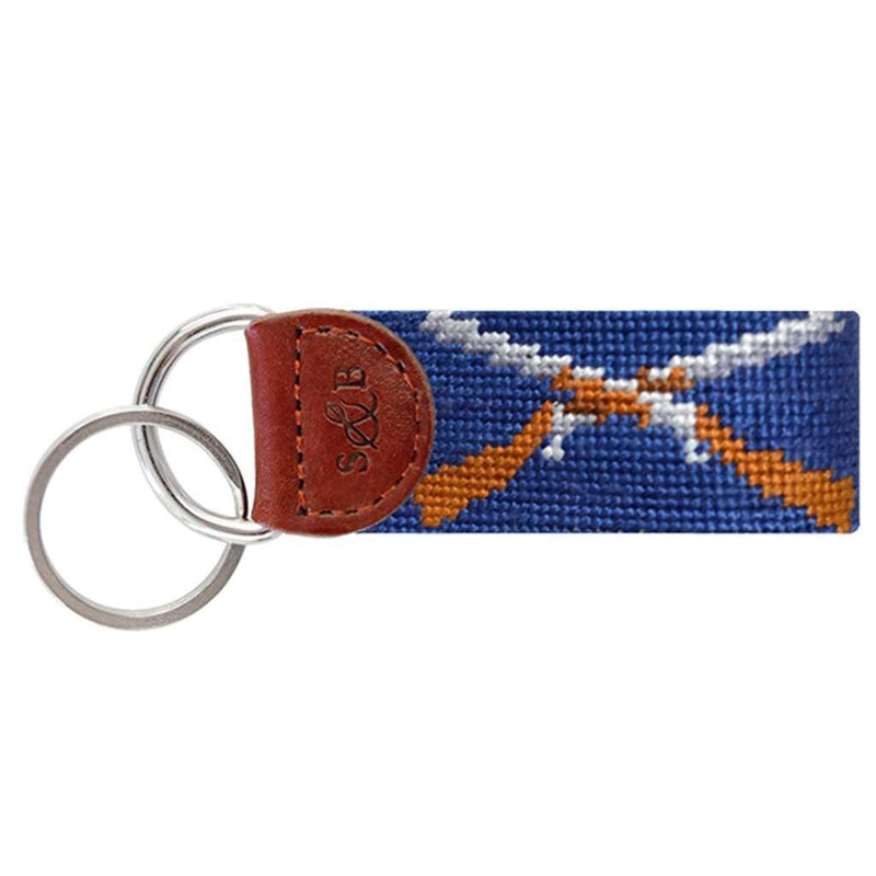 Shotguns Needlepoint Key Fob in Classic Navy by Smathers & Branson - Country Club Prep
