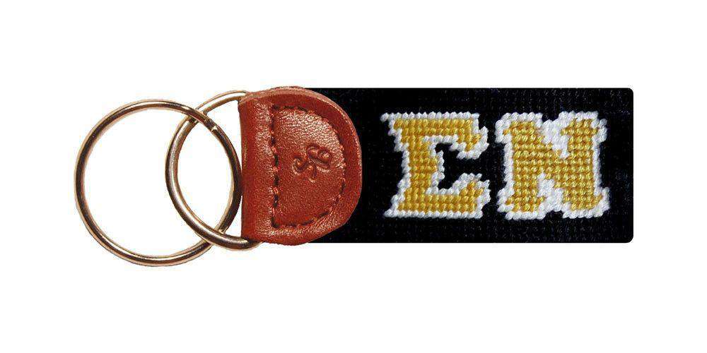 Sigma Nu Needlepoint Key Fob in Black by Smathers & Branson - Country Club Prep