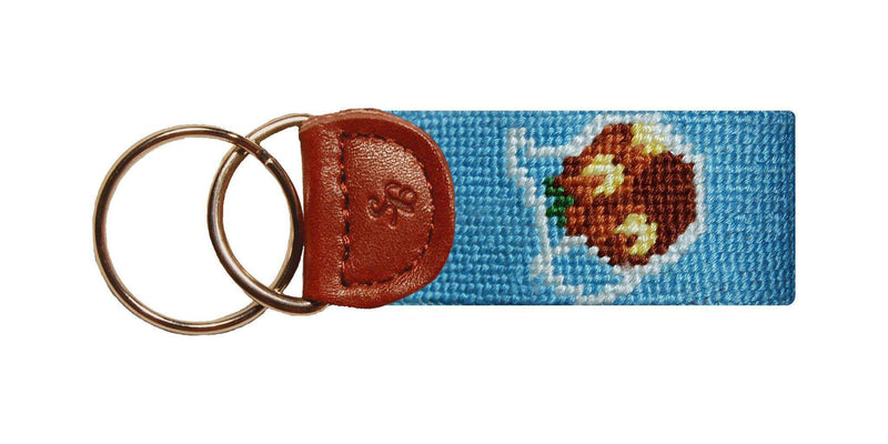 Sweet Tea Needlepoint Key Fob in Light Blue by Smathers & Branson - Country Club Prep