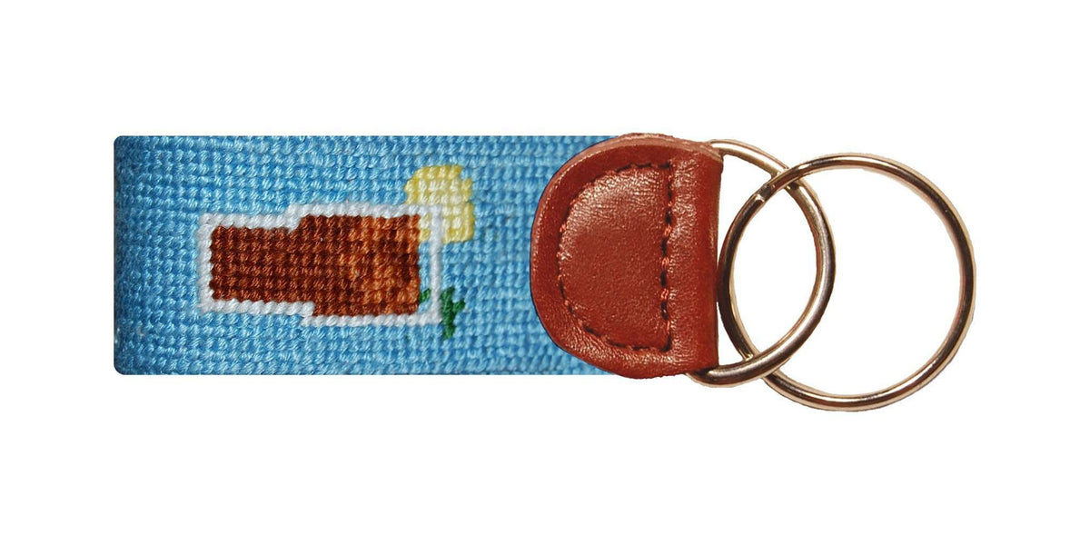 Sweet Tea Needlepoint Key Fob in Light Blue by Smathers & Branson - Country Club Prep