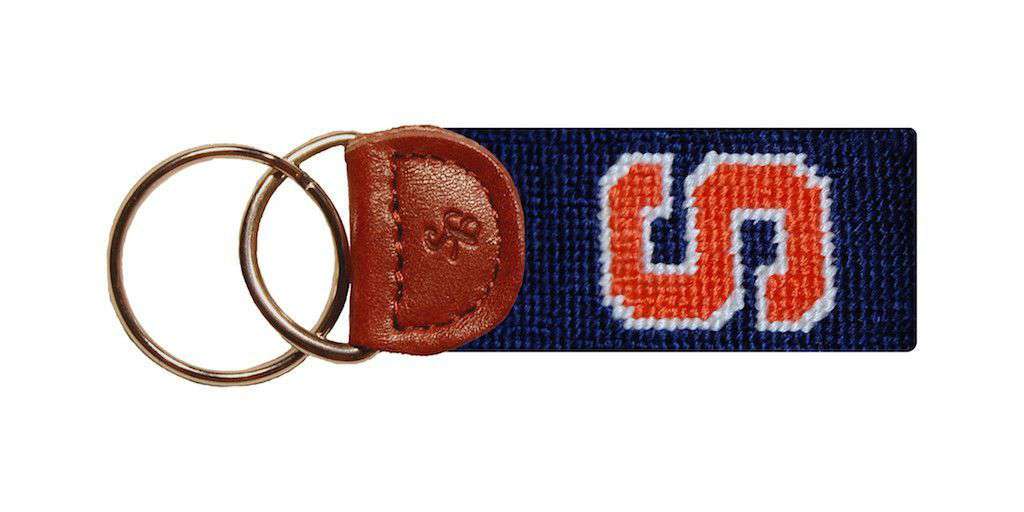 Syracuse Needlepoint Key Fob in Blue by Smathers & Branson - Country Club Prep