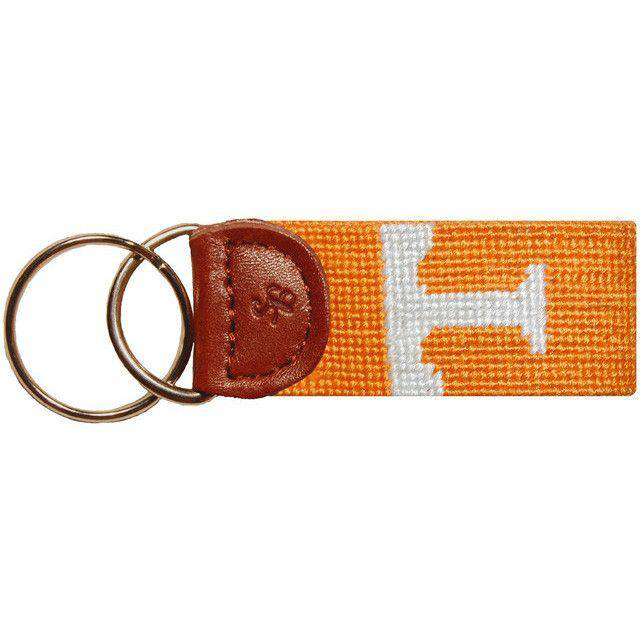 Tennessee Power T Needlepoint Key Fob in Orange by Smathers & Branson - Country Club Prep