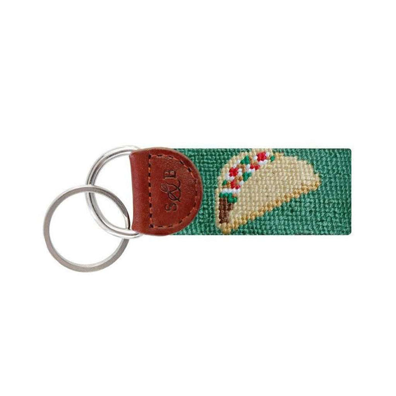 Tex Mex Needlepoint Key Fob in Sage by Smathers & Branson - Country Club Prep