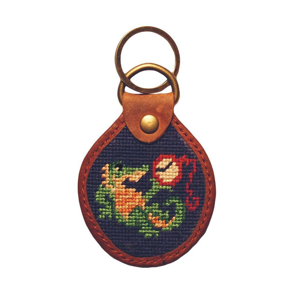 Tick Tock Needlepoint Key Fob in Navy by Smathers & Branson - Country Club Prep