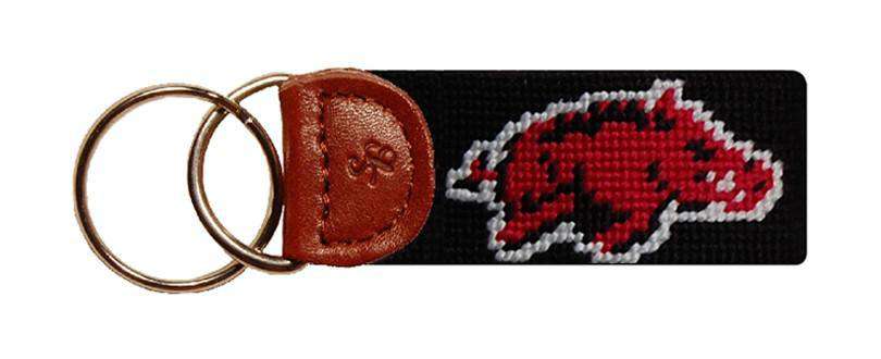 University of Arkansas Needlepoint Key Fob in Black by Smathers & Branson - Country Club Prep