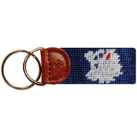 University of Connecticut Needlepoint Key Fob in Navy by Smathers & Branson - Country Club Prep