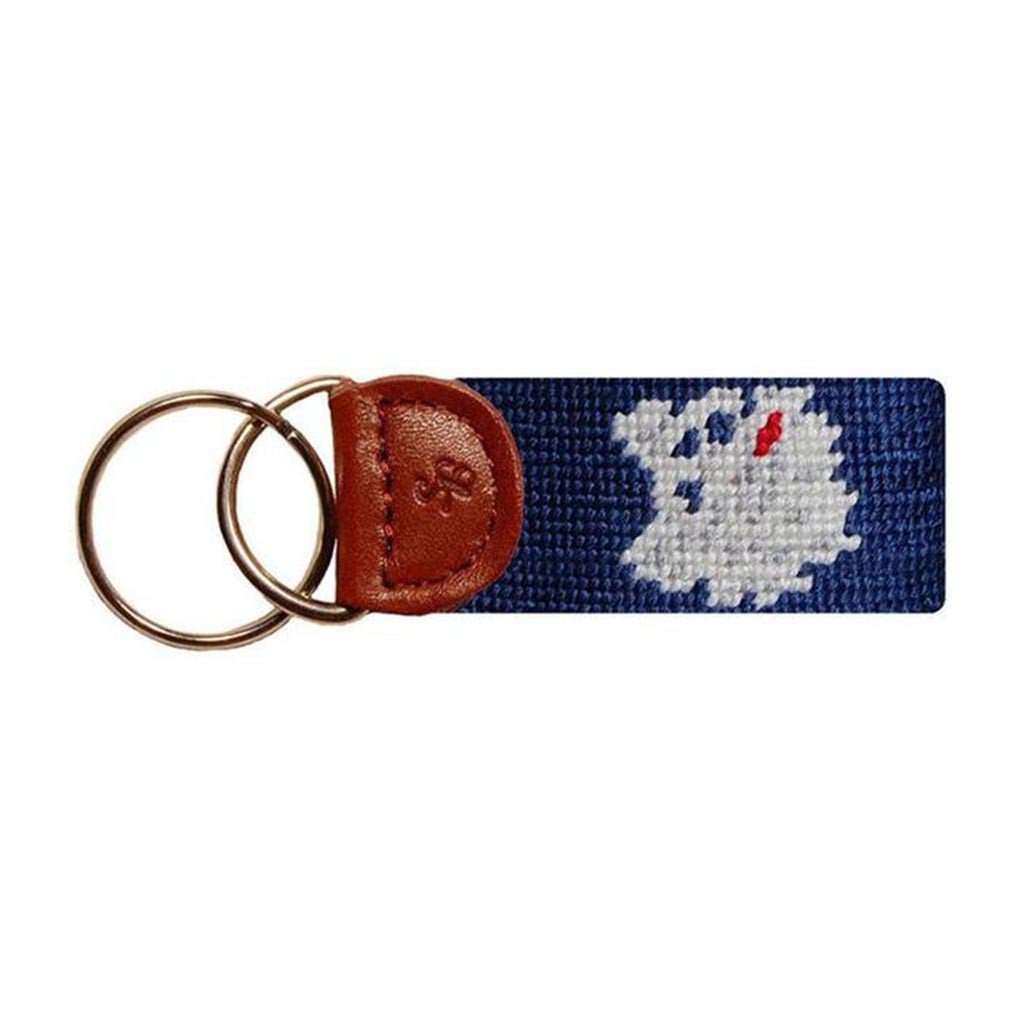 University of Connecticut Needlepoint Key Fob in Navy by Smathers & Branson - Country Club Prep