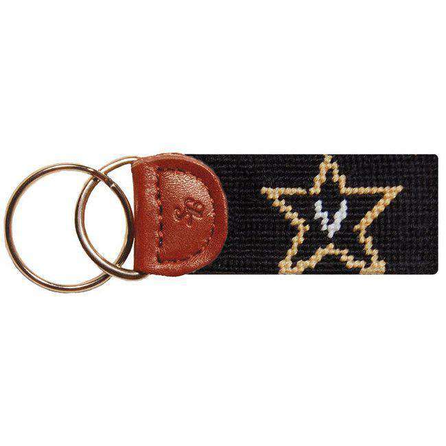 Vanderbilt Needlepoint Key Fob in Black by Smathers & Branson - Country Club Prep