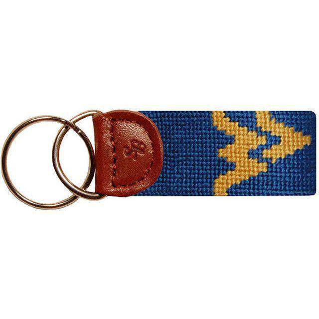 West Virginia Needlepoint Key Fob in Navy by Smathers & Branson - Country Club Prep