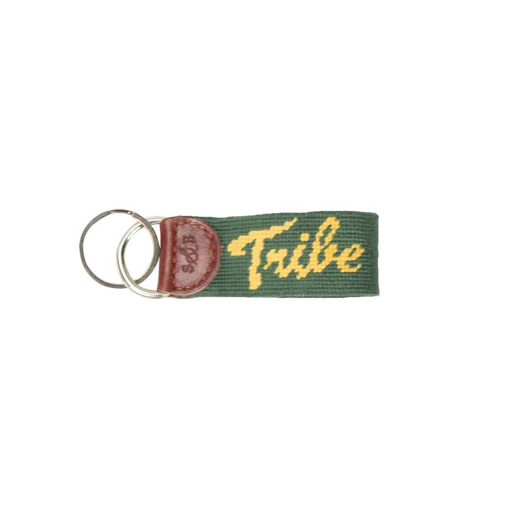 William & Mary Tribe Needlepoint Key Fob in Hunter by Smathers & Branson - Country Club Prep