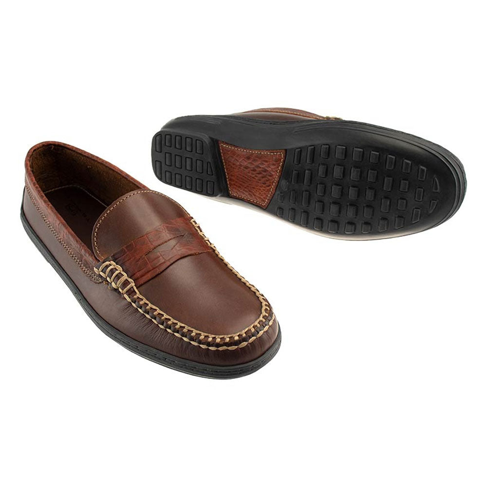 Key West Croco Combo Penny Loafer by Country Club Prep - Country Club Prep