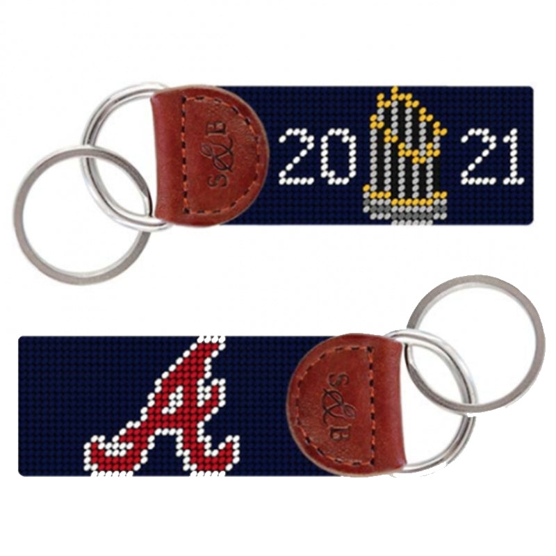 Atlanta Braves 2021 World Series Needlepoint Key Fob by Smathers & Branson - Country Club Prep