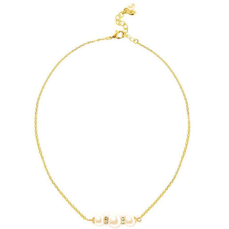 Pearl & Sparkle Necklace in Gold by Kiel James Patrick - Country Club Prep