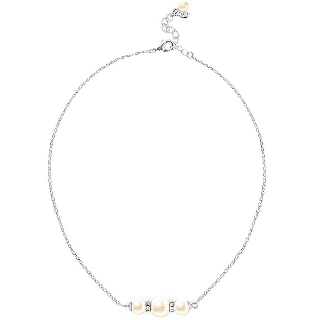 Pearl & Sparkle Necklace in Silver by Kiel James Patrick - Country Club Prep