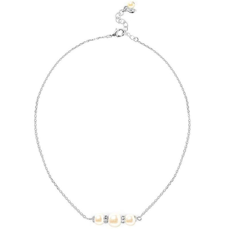 Pearl & Sparkle Necklace in Silver by Kiel James Patrick - Country Club Prep