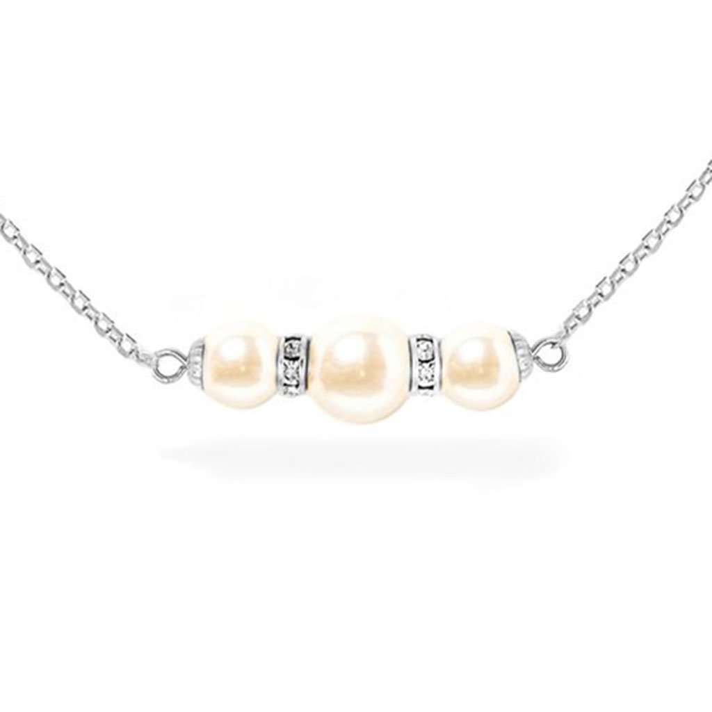 Pearl & Sparkle Necklace in Silver by Kiel James Patrick - Country Club Prep