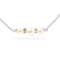 Pearl & Sparkle Necklace in Silver by Kiel James Patrick - Country Club Prep