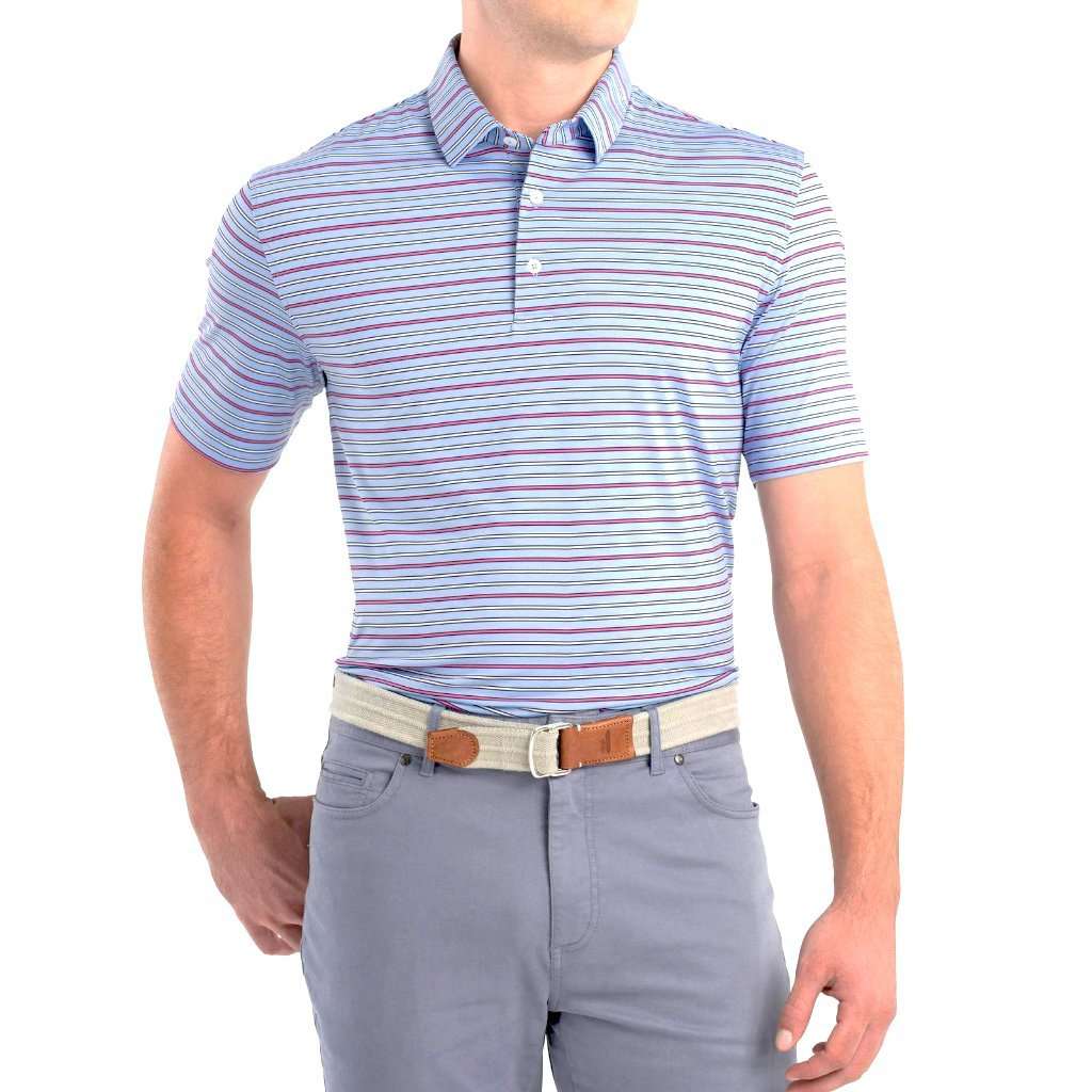 Kingston Striped Prep-Formance Jersey Polo by Johnnie-O - Country Club Prep