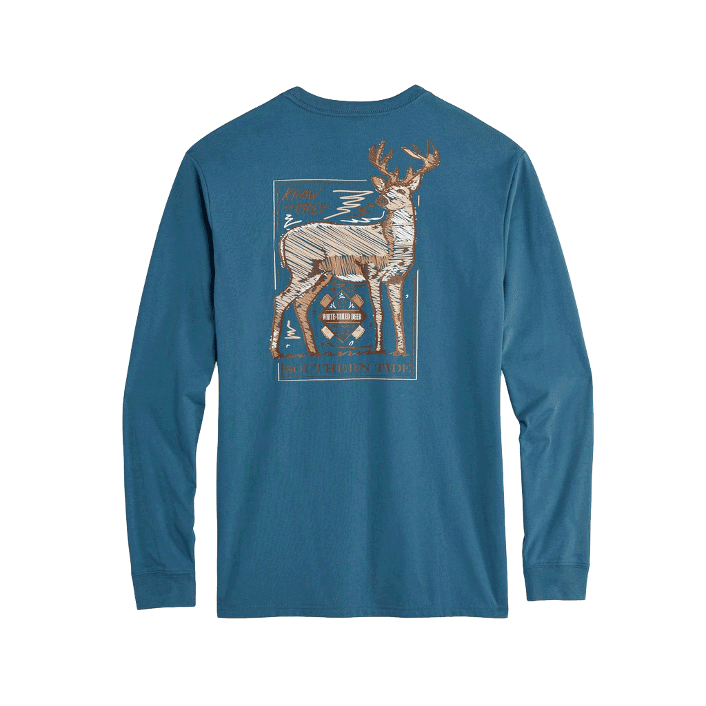 Know Your Prey Deer Long Sleeve Tee Shirt by Southern Tide - Country Club Prep