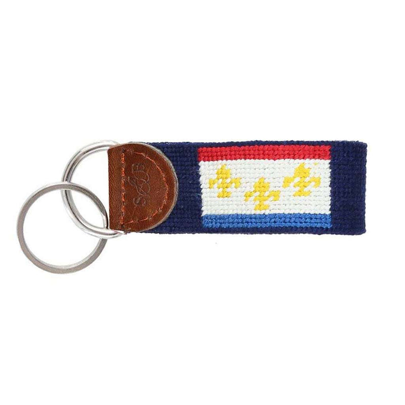 City of New Orleans Flag Needlepoint Key Fob by Smathers & Branson - Country Club Prep