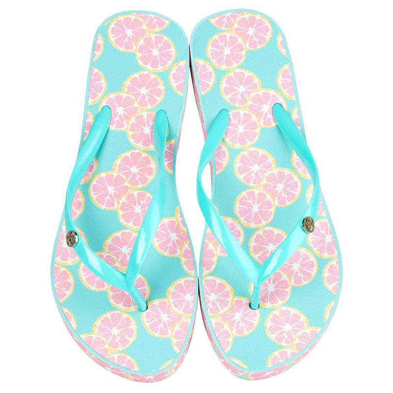 Printed Flip Flops in Main Squeeze by Lauren James - Country Club Prep