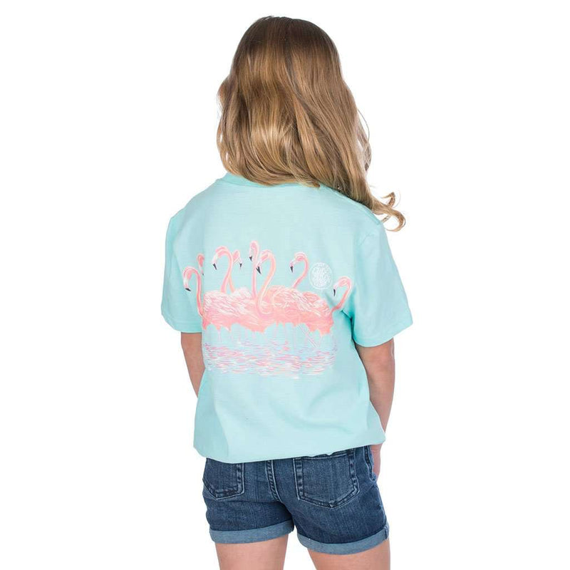 Youth Birds of a Feather Tee in Ocean Palm by Lauren James - Country Club Prep