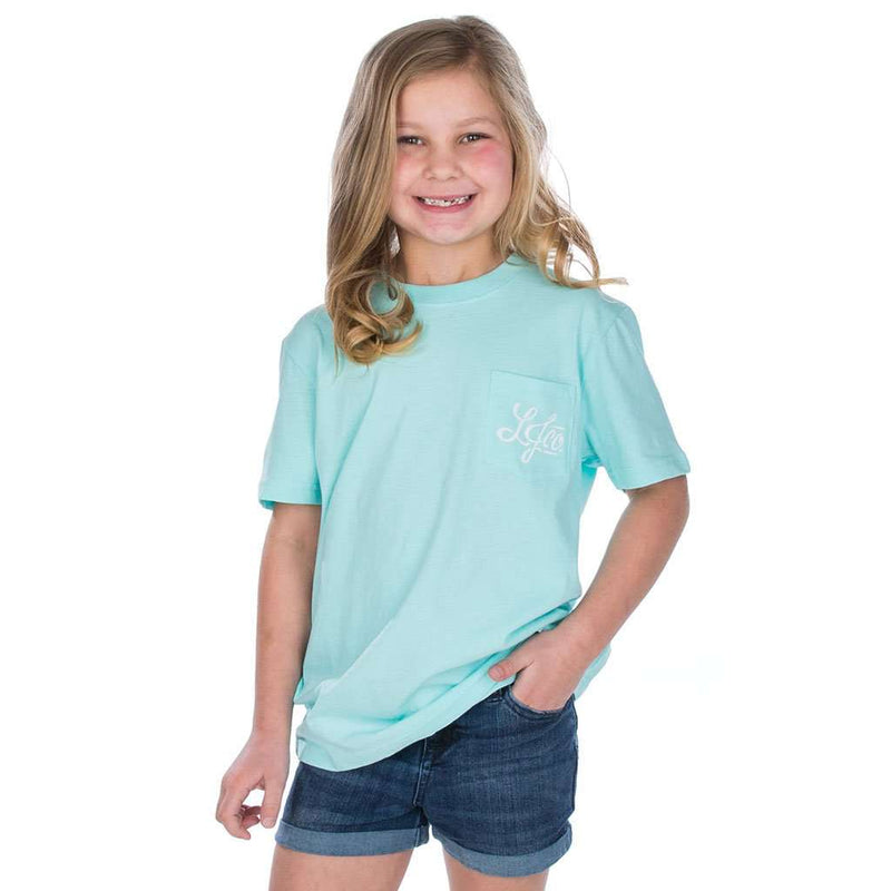 Youth Birds of a Feather Tee in Ocean Palm by Lauren James - Country Club Prep