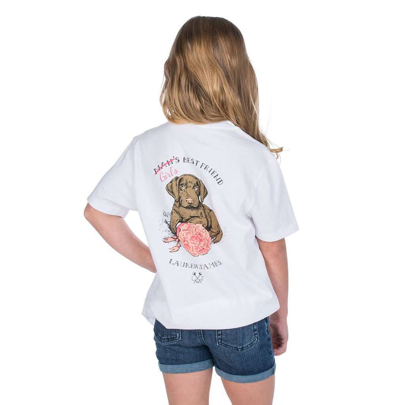 Youth Girl's Best Friend Tee in White by Lauren James - Country Club Prep