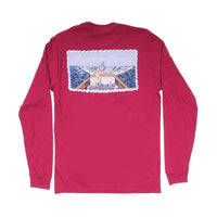 First Mate Long Sleeve Tee in Cranberry Red by Lauren James - Country Club Prep