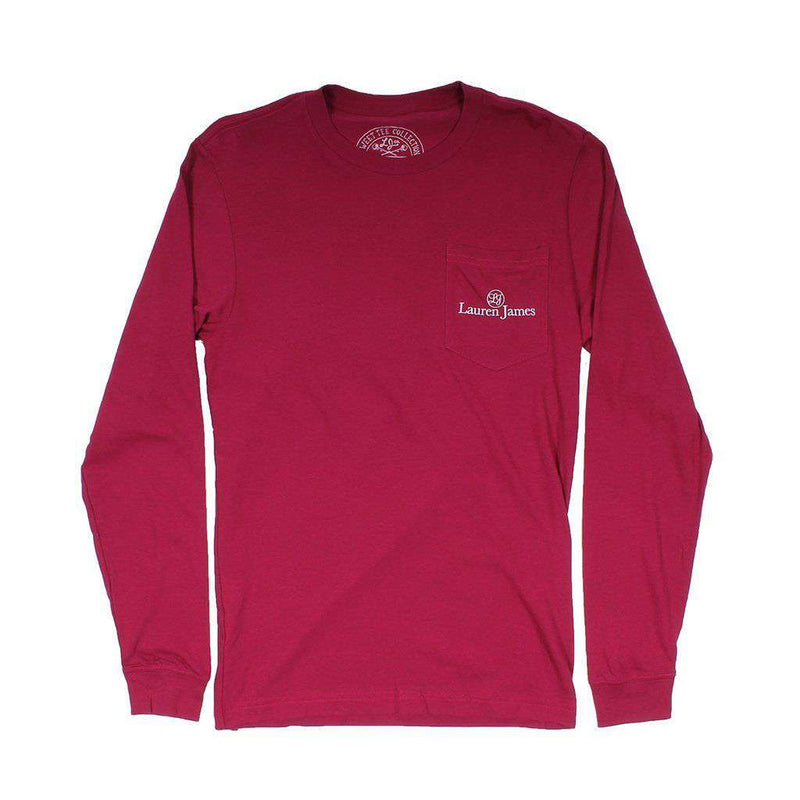 First Mate Long Sleeve Tee in Cranberry Red by Lauren James - Country Club Prep