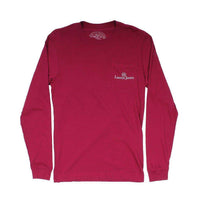 First Mate Long Sleeve Tee in Cranberry Red by Lauren James - Country Club Prep
