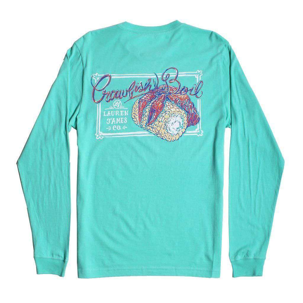 Crawfish Boil Long Sleeve Tee in Seafoam by Lauren James - Country Club Prep