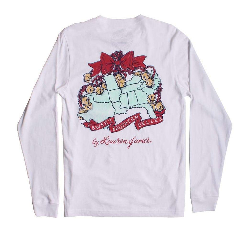 Sweet Southern Belles Long Sleeve Tee in White by Lauren James - Country Club Prep