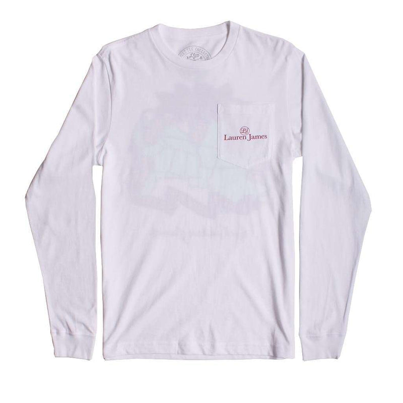 Sweet Southern Belles Long Sleeve Tee in White by Lauren James - Country Club Prep