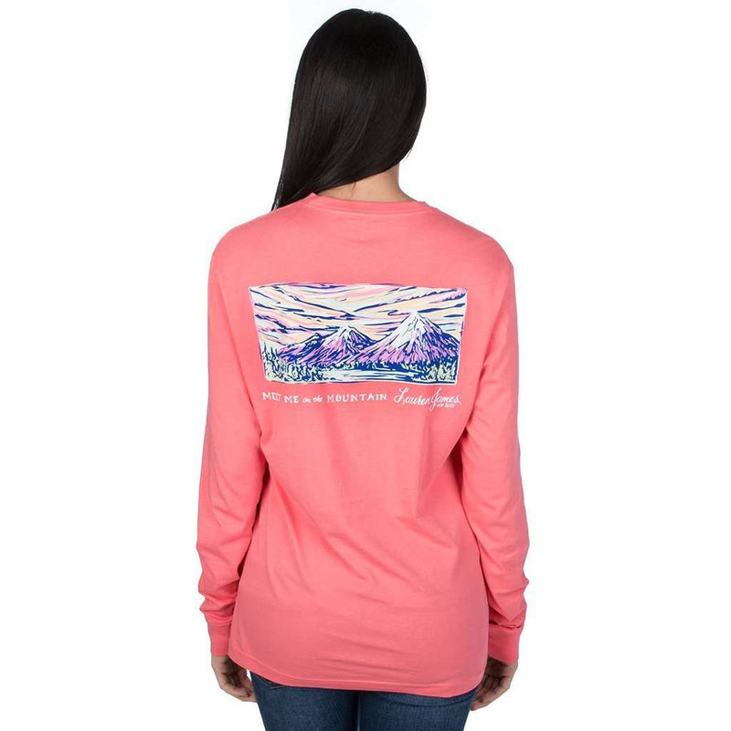 Meet me on the Mountain Long Sleeve Tee in Coral by Lauren James - Country Club Prep
