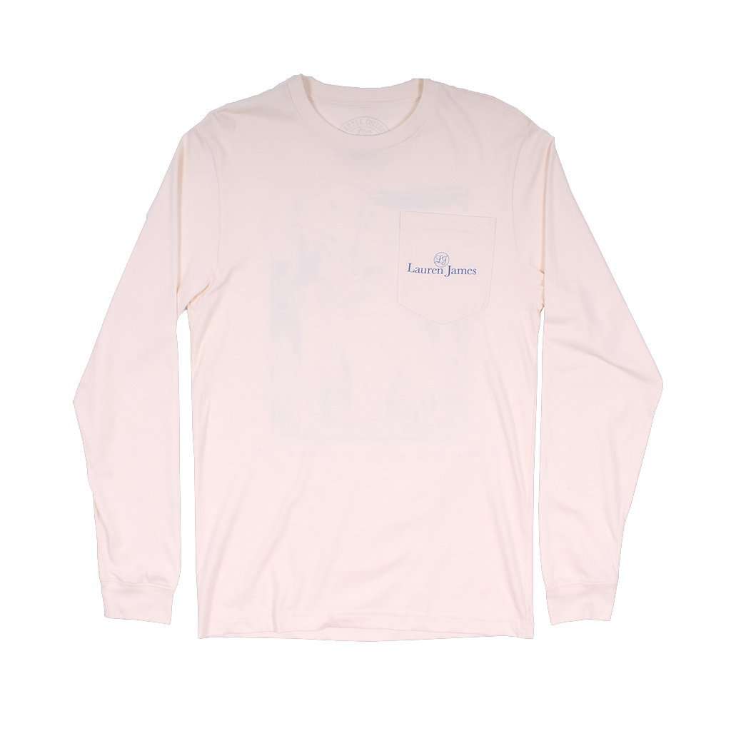 Peony Puppy Long Sleeve Tee in Ivory by Lauren James - Country Club Prep