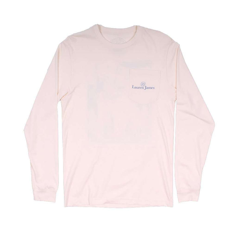 Peony Puppy Long Sleeve Tee in Ivory by Lauren James - Country Club Prep