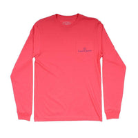 Pumpkin Vine Long Sleeve Tee in Coral by Lauren James - Country Club Prep