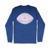 Seersucker Football Long Sleeve Tee in Estate Blue by Lauren James - Country Club Prep