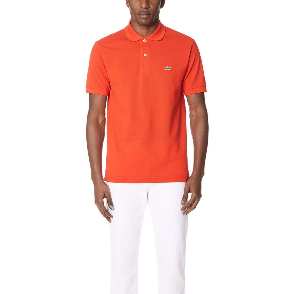 Short Sleeve Classic Pique Polo in Etna Red by Lacoste - Country Club Prep