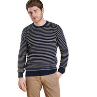 Legion Stripe Crew in Navy by Barbour - Country Club Prep
