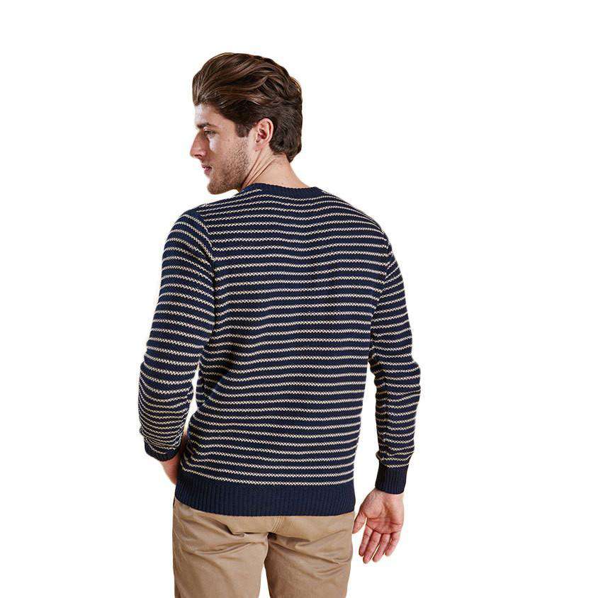 Legion Stripe Crew in Navy by Barbour - Country Club Prep