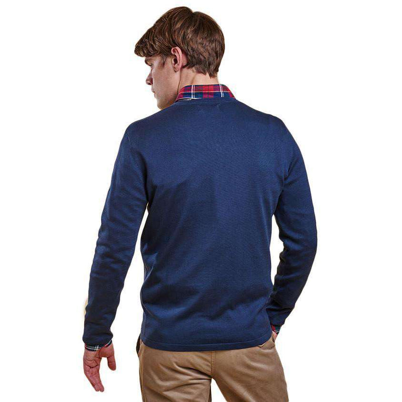 Lightweight V Neck Jumper in Navy by Barbour - Country Club Prep